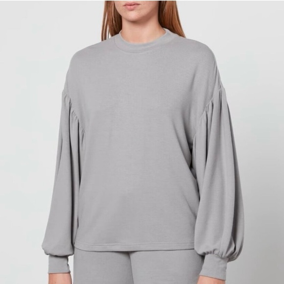 Varley Tops - Varley Brannon Oversized Flannel Sweatshirt in Gray Loungewear Cozy Top Size XS